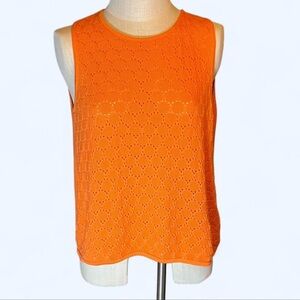 August Silk Orange Knit Tank Top